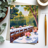 結婚式場の水彩画の花のカード