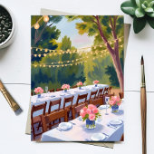 結婚式場の水彩画の花のカード
