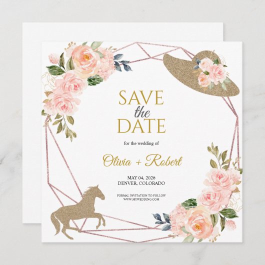 結婚式場へ駆け出せ！ デルビー テーマの結婚式招待状を保存しよう 招待状 (正面/裏面)