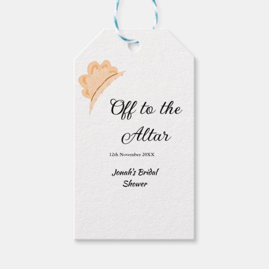 結婚式場へ オレンジの帽子 ハット ブライダルシャワー ネーム ギフトタグ (正面)