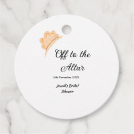 結婚式場へ オレンジの帽子 ハット ブライダルシャワー ネーム フェイバータグ