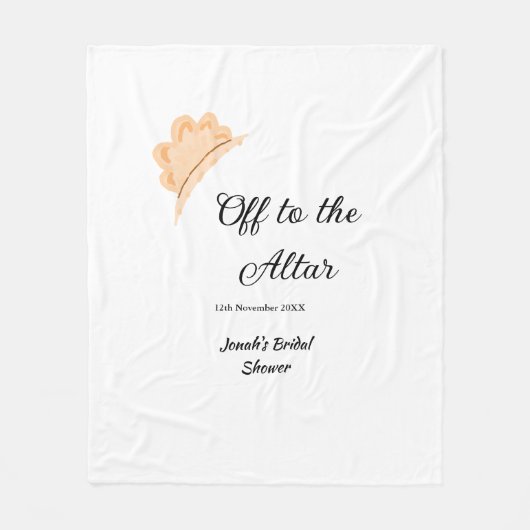 結婚式場へ オレンジの帽子 ハット ブライダルシャワー ネーム フリースブランケット (正面)