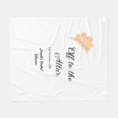 結婚式場へ オレンジの帽子 ハット ブライダルシャワー ネーム フリースブランケット (正面(横))