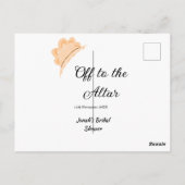 結婚式場へ オレンジの帽子 ハット ブライダルシャワー ネーム ポストカード (裏面)