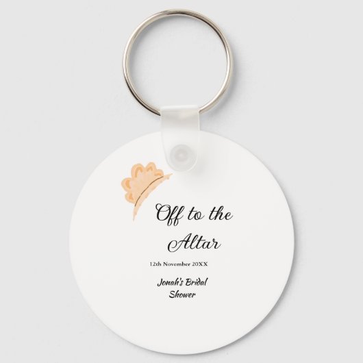 結婚式場へ オレンジの帽子 ハット ブライダルシャワー 名前 キーホルダー (正面)