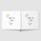 結婚式場へ オレンジの帽子 ハット ブライダルシャワー 名前 ゲストブック (全面)