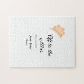 結婚式場へ オレンジの帽子 ハット ブライダルシャワー 名前 ジグソーパズル (横)