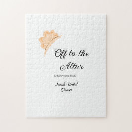 結婚式場へ オレンジの帽子 ハット ブライダルシャワー 名前 ジグソーパズル