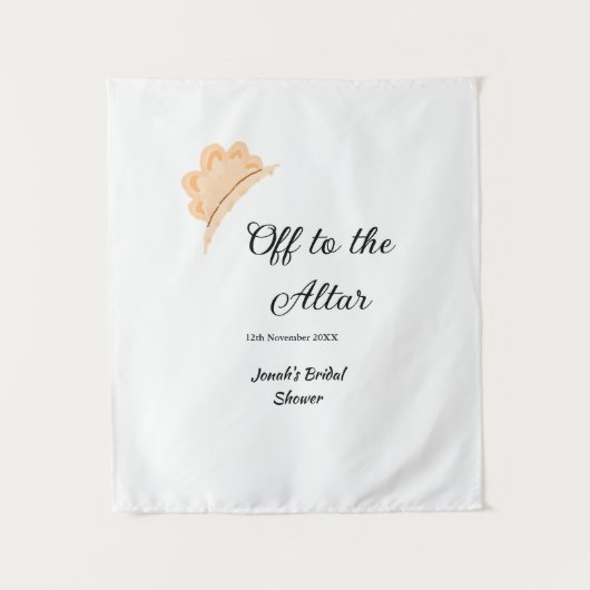 結婚式場へ オレンジの帽子 ハット ブライダルシャワー 名前 タペストリー (正面)