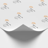 結婚式場へ オレンジの帽子 ハット ブライダルシャワー 名前 ラッピングペーパー (角)