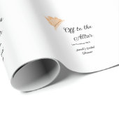 結婚式場へ オレンジの帽子 ハット ブライダルシャワー 名前 ラッピングペーパー (ロールコーナー)