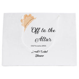 結婚式場へ オレンジの帽子 ハット ブライダルシャワー 名前 ラージペーパーバッグ