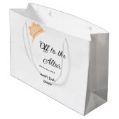 結婚式場へ オレンジの帽子 ハット ブライダルシャワー 名前 ラージペーパーバッグ (裏面アングル)