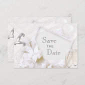 結婚式場を押さえて! 結婚指輪とシャンパングラス セーブザデート (正面/裏面)