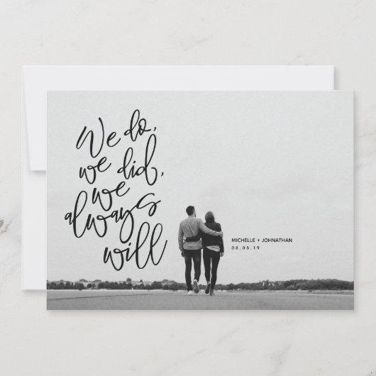 結婚式場を飛び出した報告と招待状 招待状 (正面)