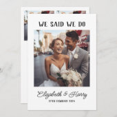 結婚式場を飛び出した報告カード 招待状 (正面/裏面)