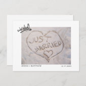 結婚式場を飛び出して結婚写真のお知らせカード 案内ポストカード (正面/裏面)