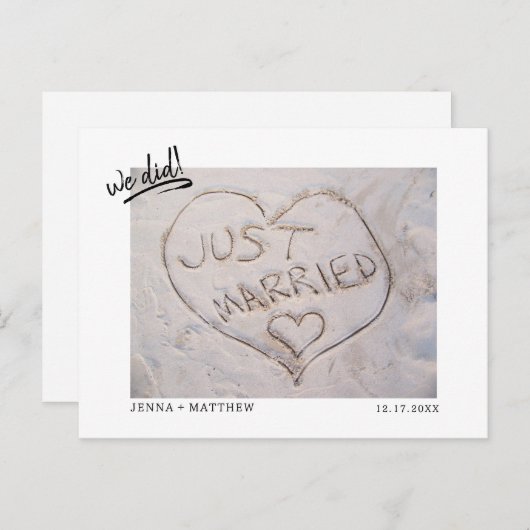 結婚式場を飛び出して結婚写真のお知らせ 案内ポストカード (正面/裏面)