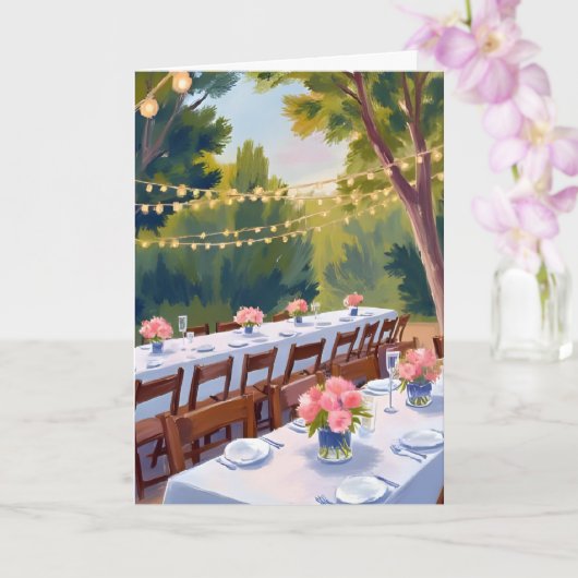 結婚式場 水彩画 花 フラワー ボタニカル カード (蘭)