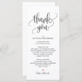 結婚式夕食V8を食器セットカードありがとう プログラム (正面/裏面)