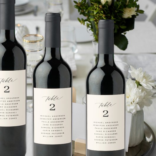 結婚式座席表ゲスト名テーブル番号 ワインラベル
