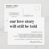 結婚式延期しても愛の物語は語られる 案内ポストカード (正面/裏面)