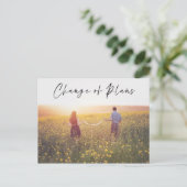 結婚式延期のお知らせフォトカード ポストカード (スタンド正面)