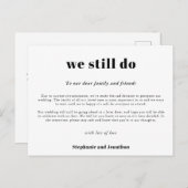 結婚式延期のお知らせ コロナ対策 白黒シンプル 案内ポストカード (正面/裏面)