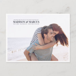 結婚式延期のお知らせ シンプルな写真 ポストカード