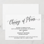 結婚式延期のお知らせ 招待状 (正面/裏面)