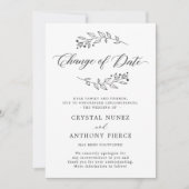 結婚式延期のお知らせ 日程変更のアナウンス 招待状 (正面)