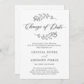 結婚式延期のお知らせ 日程変更発表 招待状 (正面/裏面)