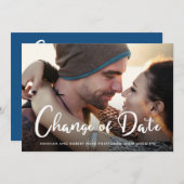 結婚式延期のお知らせ 日程変更 フォト 案内状 (正面/裏面)