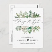 結婚式延期のお知らせ 日程変更 ポストカード (正面/裏面)