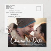 結婚式延期のお知らせ 日程変更 案内ポストカード (正面/裏面)