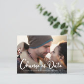 結婚式延期のお知らせ 日程変更 案内ポストカード (スタンド正面)