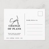 結婚式延期のお詫びと新日程のご案内 はがき 案内ポストカード (裏面)