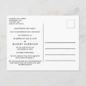 結婚式延期 プラン変更 黒白 案内ポストカード (裏面)