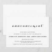 結婚式延期・中止のお知らせ 招待状 (正面/裏面)