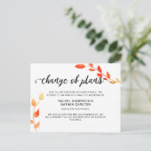 結婚式延期・中止・秋・変更 案内ポストカード (スタンド正面)