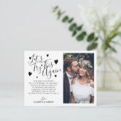 結婚式延期 新しい日付 写真 案内ポストカード (スタンド正面)