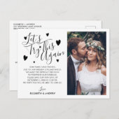 結婚式延期 新しい日程 試し直し フォト 案内ポストカード (正面/裏面)