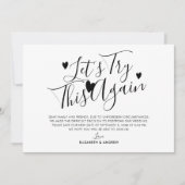 結婚式延期　日程変更　再度トライ 案内状 (正面)