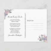 結婚式延期 花柄ジオメトリック 変更日付 案内ポストカード (裏面)