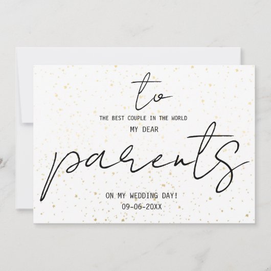 結婚式当日に両親へ簡単な名前を添えて (正面)