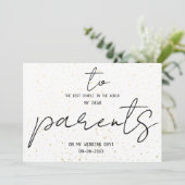 結婚式当日に両親へ簡単な名前を添えて (スタンド正面)