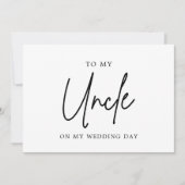 結婚式当日に叔父への感謝を伝えるミニマルデザインのカード サンキューカード (正面)