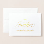 結婚式当日に母へ |  gold foil カード (封筒付き正面)