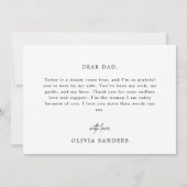 結婚式当日に父へ贈るミニマリストスタイルのカード 招待状 (裏面)