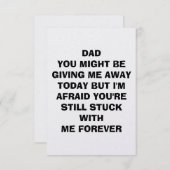 結婚式当日に父へ贈る面白いカード サンキューカード (正面/裏面)